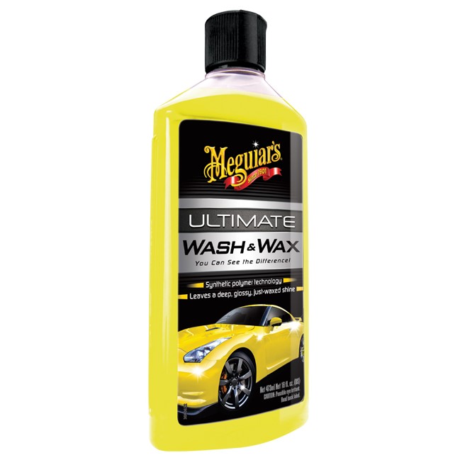 Meguiar's Ultimate Wash & Wax - luxusní, nejkoncentrovanější autošampon s příměsí karnauby a polymerů, 473 ml