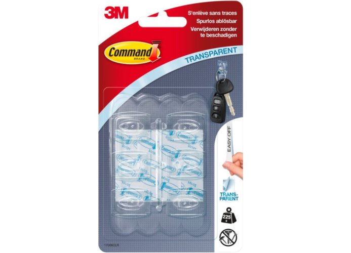 3M Command™ priehľadné samolepiace plastové háčiky, mini prevedenie, 6 ks