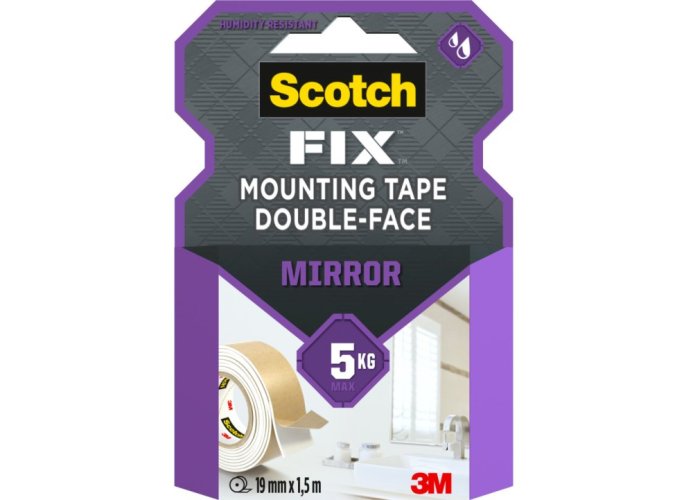 3M™ Scotch® obojstranná penová montážna páska do vlhkých priestorov, 19 mm x 1,5 m
