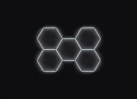Kompletní LED hexagonové svítidlo, velikost 5 elementů 238 x 168 cm