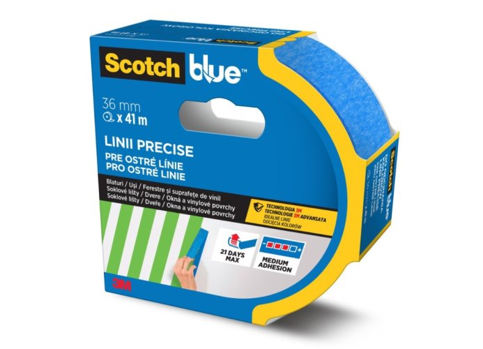 3M™ Scotch™ univerzálna maskovacia páska 36 mm x 41 m, prevedenie 2093 - pre ostré línie