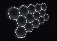 Kompletní LED hexagonové svítidlo, velikost 14 elementů 420 x 238 cm