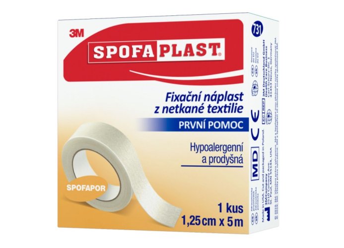 3M Spofaplast® Fixačná náplasť z netkanej textílie 731, 5 m × 12,5 mm