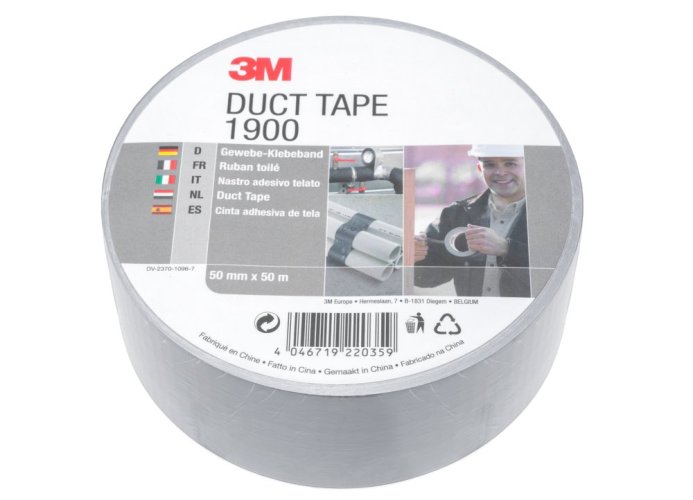 3M™ Duct Tape základná textilná páska 1900, strieborná, 50 mm x 50 m