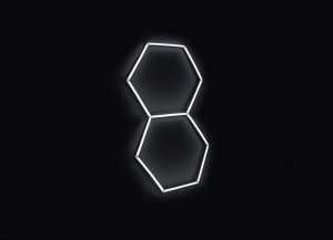 Kompletné LED hexagónové svietidlo, veľkosť 2 elementy 97 x 168 cm