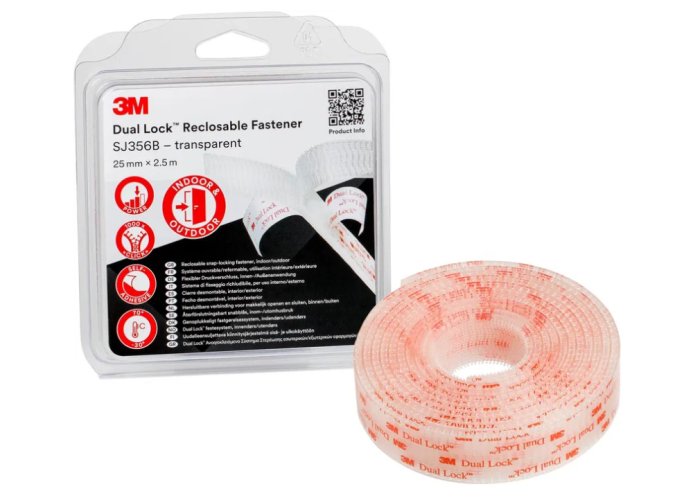 3M™ Dual Lock™ suchý zips SJ3560 transparentný, rozmer 25mm x 2,5m