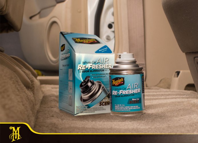 Meguiar's Air Re-Fresher Odor Eliminator - New Car Scent - очищувач кондиціонера + поглинач запахів + освіжувач повітря, аромат нового автомобіля, 71 г