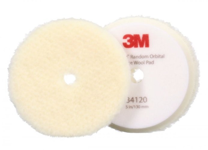 3M™ Perfect-It™ Random Orbital Hrubý Vlnený Kotúč - korekčné leštiace kotúče, vlnené, biele, 2 ks, 5" / 130 mm