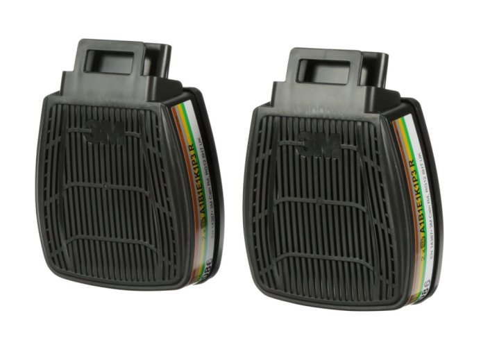 3M™ Secure Click™ sada 2 kusů filtrů proti plynům a výparům řady D8000, provedení D8094, úroveň ochrany ABEKP3 R
