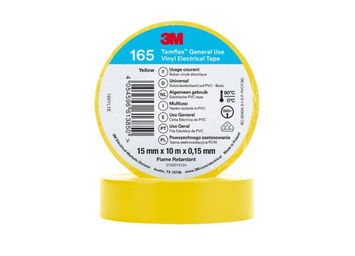 3M™ Temflex™ 165 viacúčelová vinylová elektroizolačná páska, farba žltá