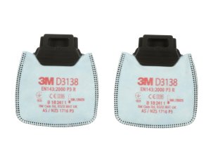 3M™ Secure Click™ částicové filtry řady D3000, provedení D3138, úroveň ochrany P3 R + aktivní uhlí