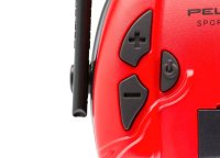 3M™ PELTOR™ SportTac Slimline elektronické chrániče sluchu s červenými a tmavozelenými krytmi