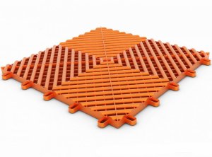 Plastová dlaždice modulární podlahy oranžová - Maxton Floor V2 - 33,3x33,3 cm