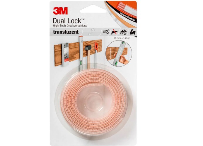 3M™ Dual Lock™ suchý zips SJ3560 transparentný, rozmer 25mm x 1,25m