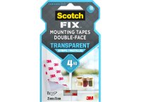 3M™ Scotch-Fix™ oboustranné montážní proužky transparentní, 25 mm × 76 mm, 8 ks v balení