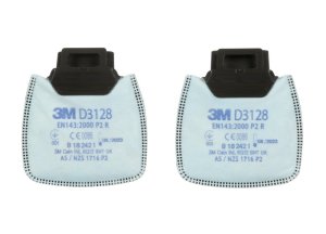 3M™ Secure Click™ částicové filtry řady D3000, provedení D3128, úroveň ochrany P2 R + aktivní uhlí