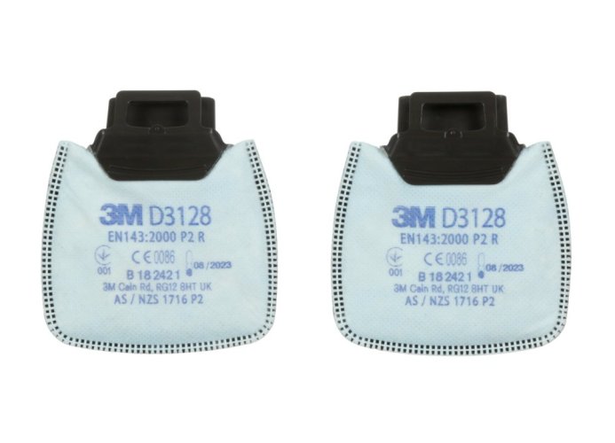 3M™ Secure Click™ částicové filtry řady D3000, provedení D3128, úroveň ochrany P2 R + aktivní uhlí