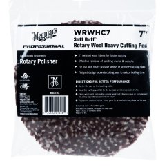 Meguiar's Rotary Wool Heavy Cutting Pad 7" / 175 mm - extra abrazivní vlněný lešticí kotouč určený pro rotační leštičku, 7"