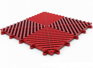 Plastová dlaždice modulární podlahy červená - Maxton Floor V2 - 33,3x33,3 cm