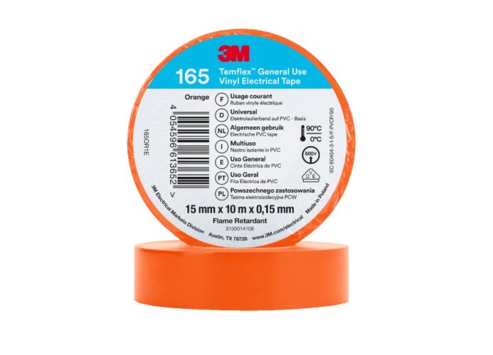 3M™ Temflex™ 165 víceúčelová vinylová elektroizolační páska, barva oranžová