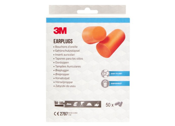 3M™ zátkové chrániče sluchu, typ 1100PRO5, 50 samostatne balených párov