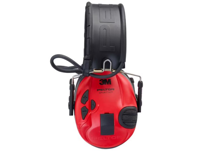 3M™ PELTOR™ SportTac Slimline elektronické chrániče sluchu s červenými a tmavozelenými krytmi