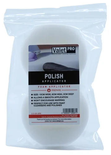 Aplikátor na leštěnku a čistič laku (tvrdší pěna) - ValetPro White Polish Applicator