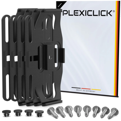 Černý držák SPZ Plexiclick V1 Black (110 mm)
