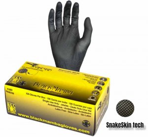 Black Mamba Nitrile Gloves SNAKESKIN L ochranné vyztužené rukavice balení 100 ks