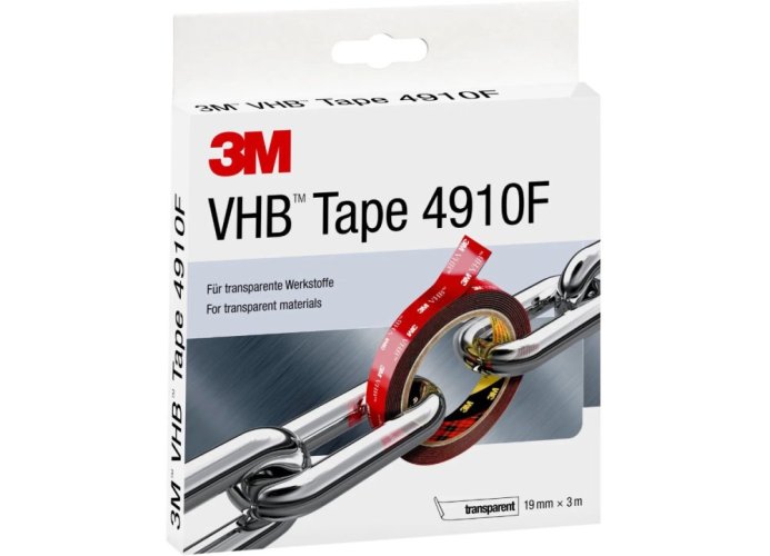 3M™ VHB™ transparentná obojstranne silno lepiaca akrylová páska 4910F, šírka 19 mm, dĺžka 3 m