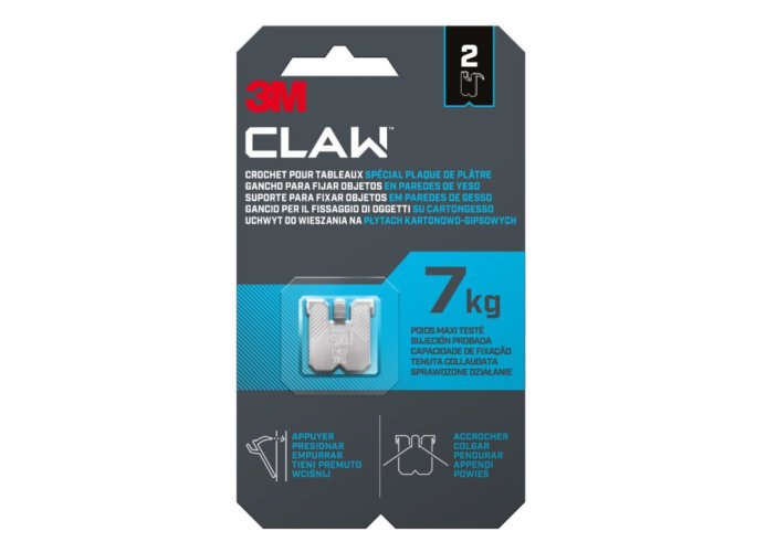 3M™ CLAW™ ručne zatláčací háčik na sadrokartón balenie 2 ks, nosnosť 7 kg