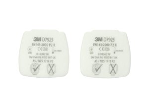 3M™ 4 kusy časticových filtrov Secure Click rady D7000, typ D7925, úroveň ochrany P2 R