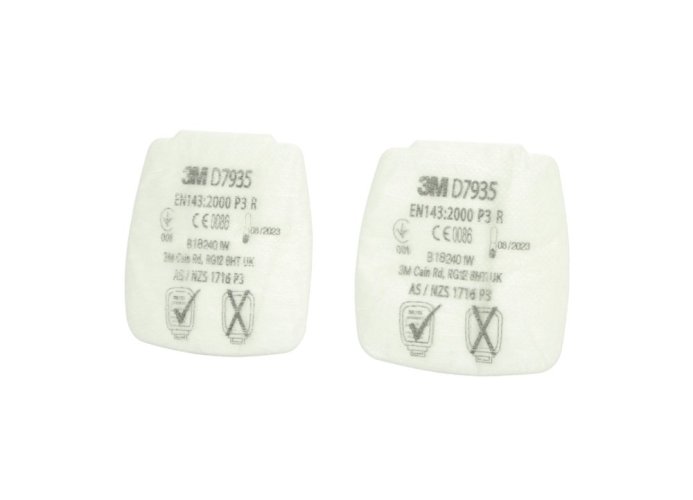3M™ 4 kusy časticových filtrov Secure Click rady D7000, typ D7935, úroveň ochrany P3 R