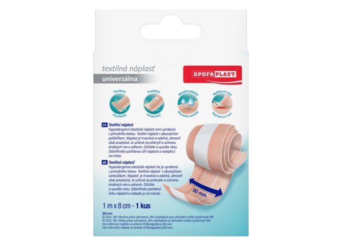 3M Spofaplast® Textilní elastická náplast 164, 1 m × 8 cm