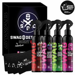 Sada vůní do interiéru auta v dárkové krabičce (4 x 150ml) + 4 visačky SWAG