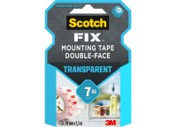 3M™ Scotch® Obojstranná montážna páska do interiéru, transparentná, 19 mm x 1,5 m