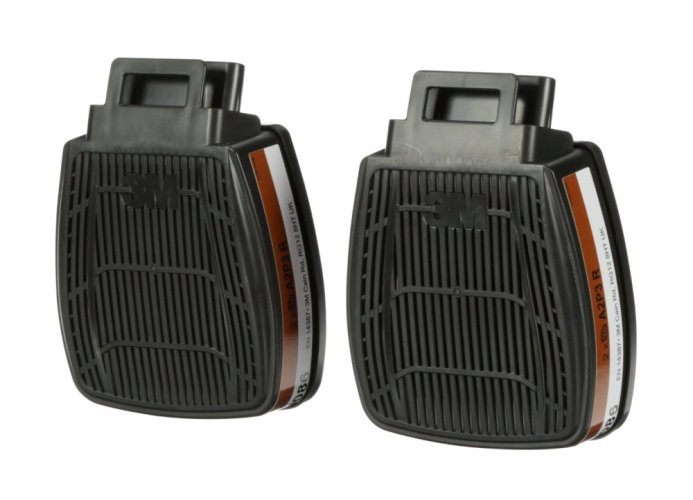 3M™ Secure Click™ sada 2 kusů filtrů proti plynům a výparům řady D8000, provedení D8095, úroveň ochrany A2P3 R