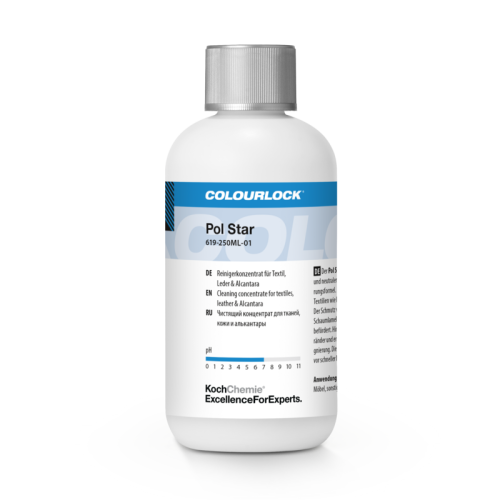 Čistič kožených sedadel, čalounění a alcantary auta - Colourlock Pol Star - 250 ml