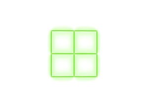 Kompletní LED čtyřhranné svítidlo zelené, rozměr: 4 elementy 88 x 88 cm