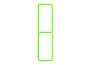 Kompletní LED čtyřhranné svítidlo zelené, rozměr: 2 elementy 44 x 234 cm