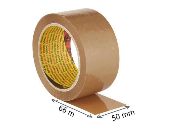 3M Scotch balicí páska 371 pro rychlé, pevné a spolehlivé lepení, 50mm x 66m, barva hnědá