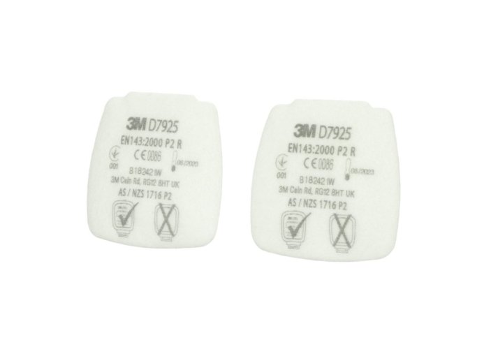 3M™ 4 kusy časticových filtrov Secure Click rady D7000, typ D7925, úroveň ochrany P2 R
