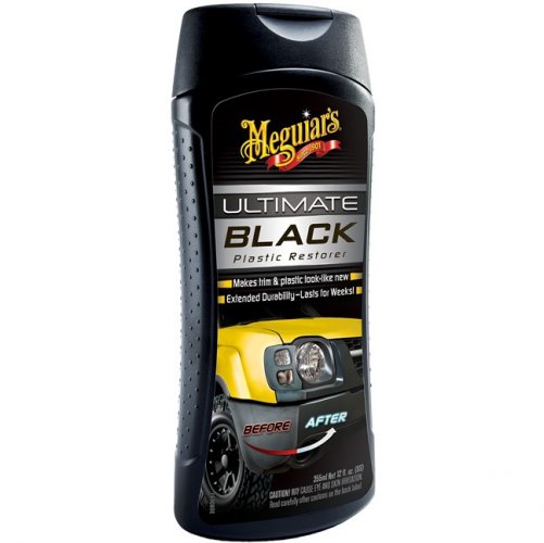 Meguiar's Ultimate Black Plastic Restorer - oživovač a ochrana nelakovaných plastov v exteriéri a interiéri, 355 ml