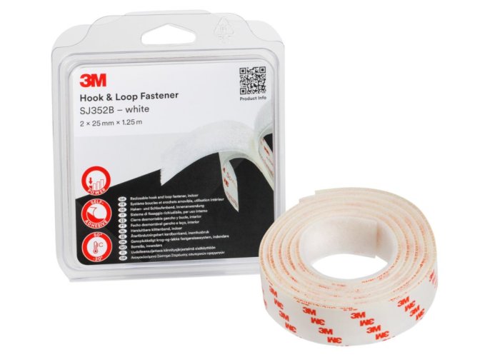 3M™ Hook & Loop™ háčiky a slučky samolepiaci suchý zips SJ352B, farba biela