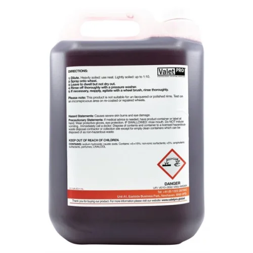 Bezkyselinový čistič alu kol a disků auta - ValetPro Bilberry Safe Wheel Cleaner - 5000 ml