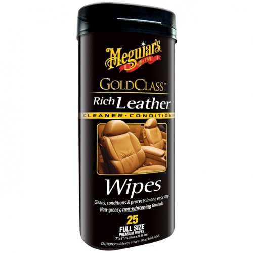 Meguiar's Gold Class Rich Leather Wipes - ubrousky na údržbu přírodní i umělé kůže, 25 ks