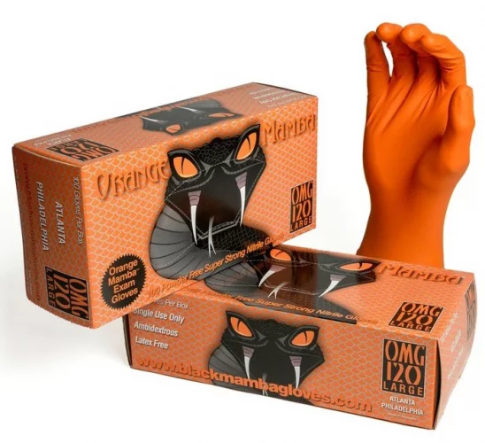 Black Mamba Orange Nitrile Gloves XXL ochranné rukavice velikost XXL