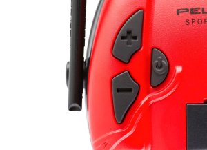 3M™ PELTOR™ SportTac Slimline elektronické chrániče sluchu s červenými a tmavozelenými krytmi