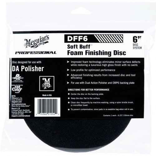 Meguiar's Soft Buff Foam Finishing Disc 6" - finišovací a voskovací kotouč pro DA leštičku (měkký), 6palcový
