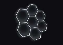 Kompletní LED hexagonové svítidlo, velikost: 7 elementů 238 x 252 cm, teplota chromatičnosti: denní bílá 4500 K
